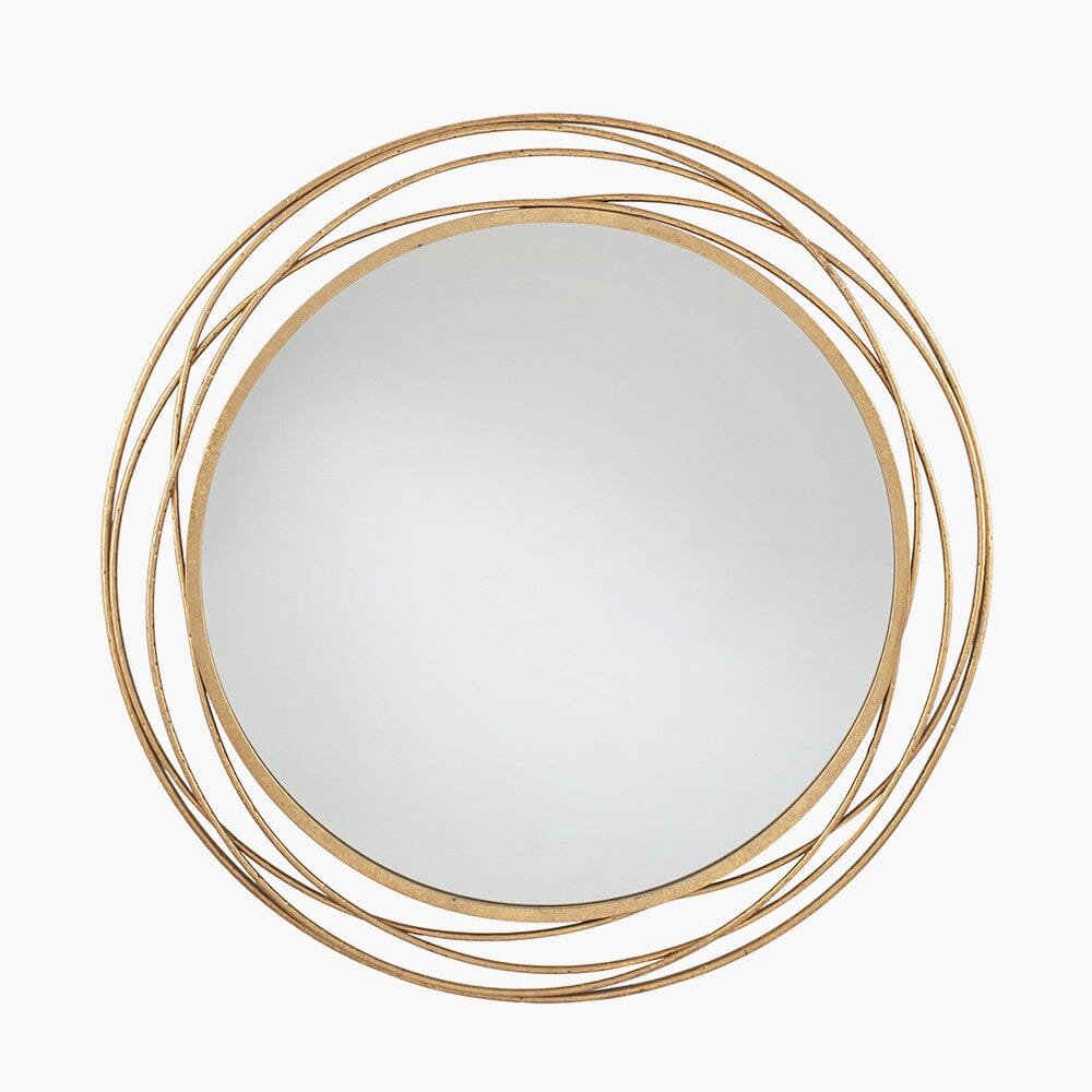 Etosha Antique Gold Metal Swirl Round Wall Mirror
