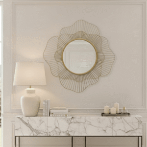 Eulalie Gold Statement Flower Wall Mirror
