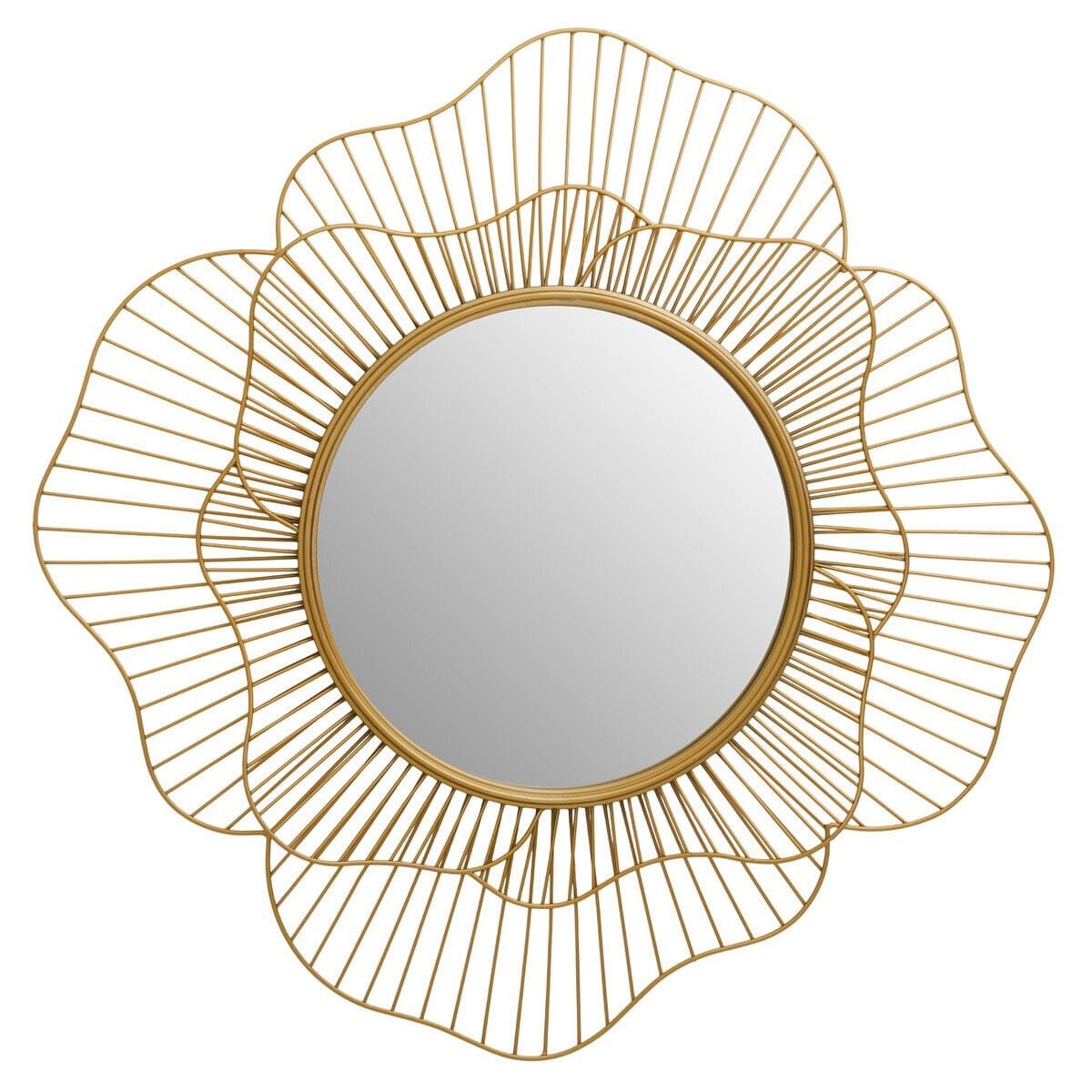 Eulalie Gold Statement Flower Wall Mirror