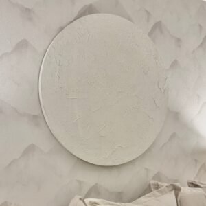 Euphoric White Round Textured Wall Art