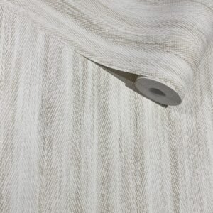 Evelyn Cream & Taupe Woven Effect Wallpaper