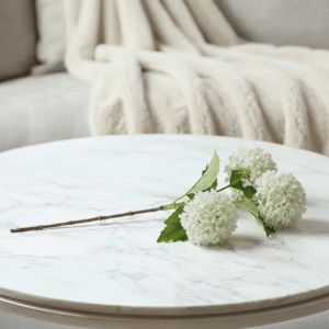 Faux Cream Snowball Single Stem Floral