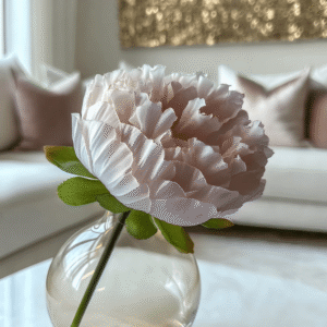 Faux Nude Peony Single Stem Flower