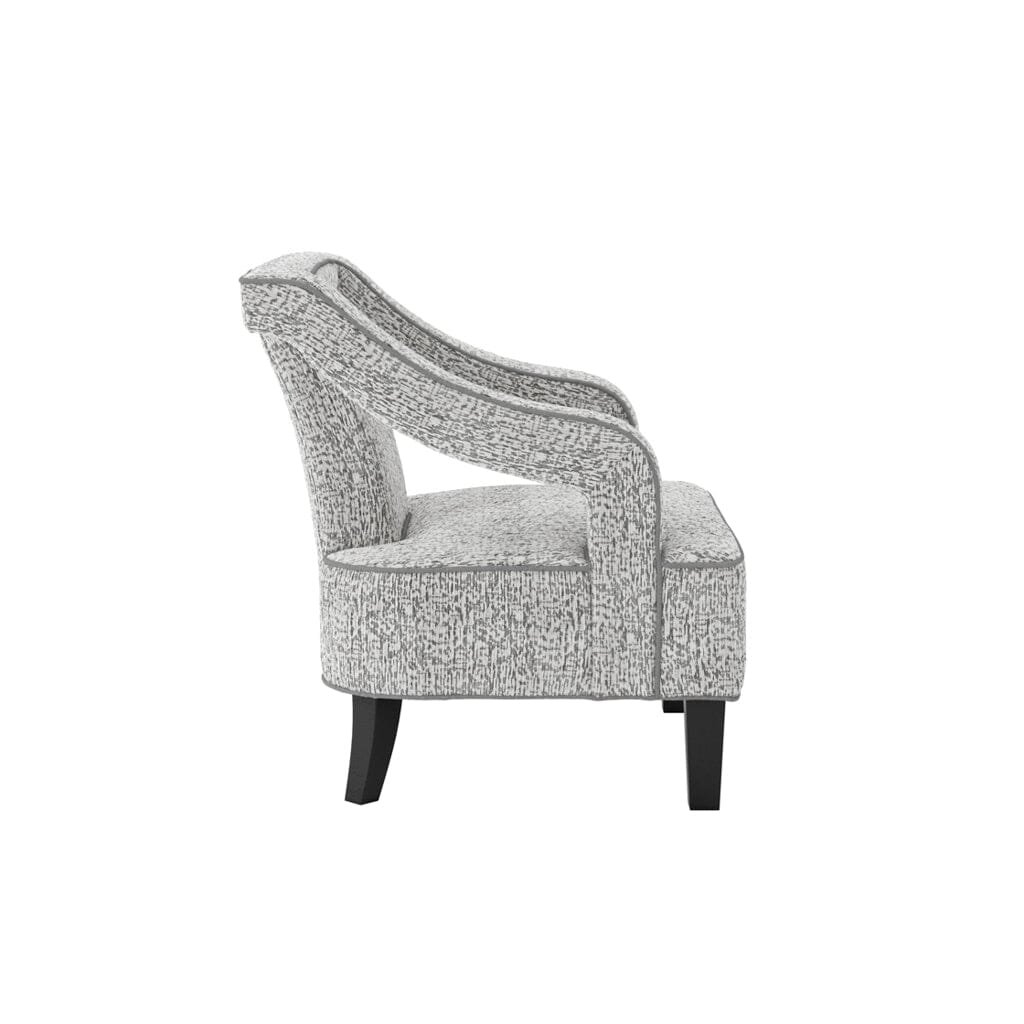 Faye Grey Patterned Accent Chair with Black legs