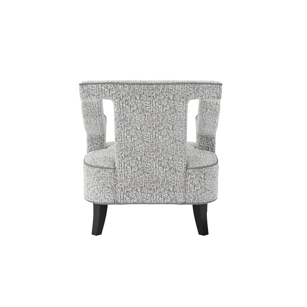 Faye Grey Patterned Accent Chair with Black legs