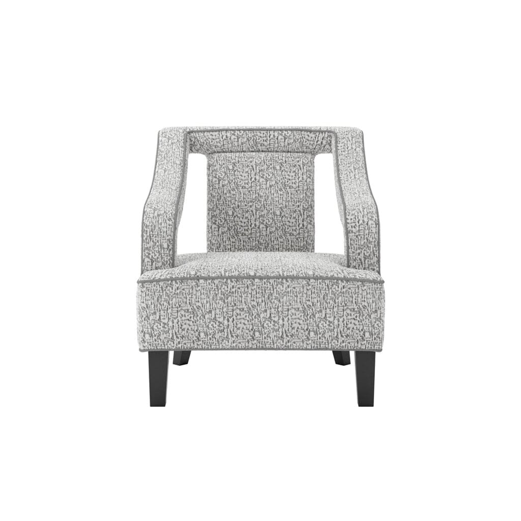 Faye Grey Patterned Accent Chair with Black legs