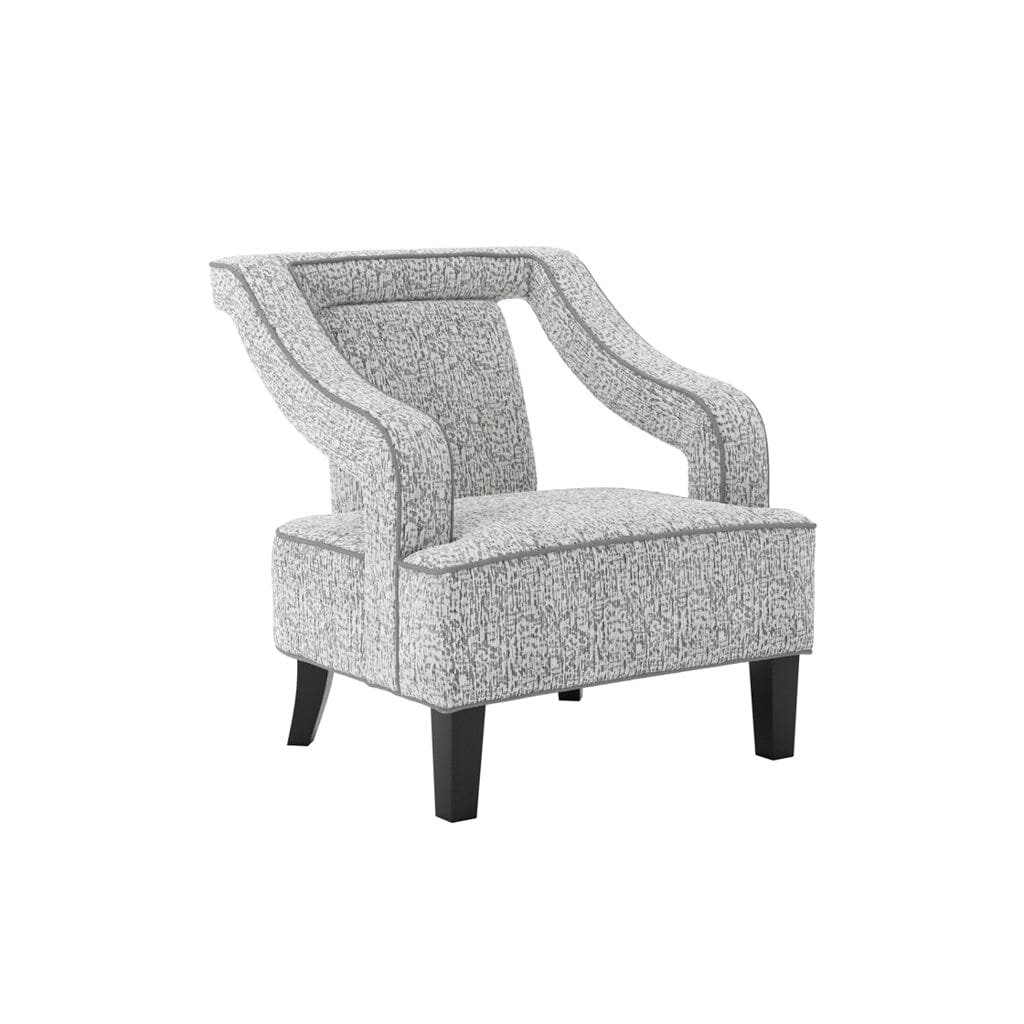 Faye Grey Patterned Accent Chair with Black legs