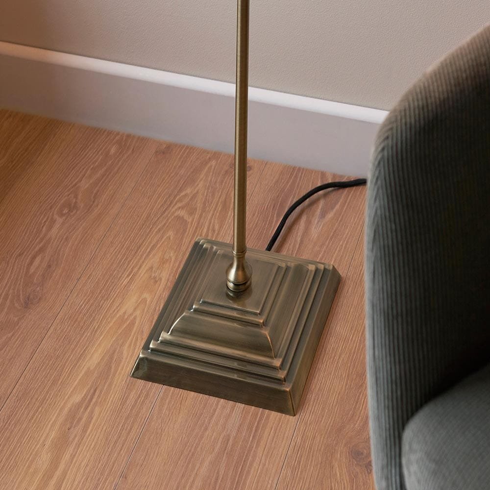 Francesca Gold Floor Lamp with Linen Shade