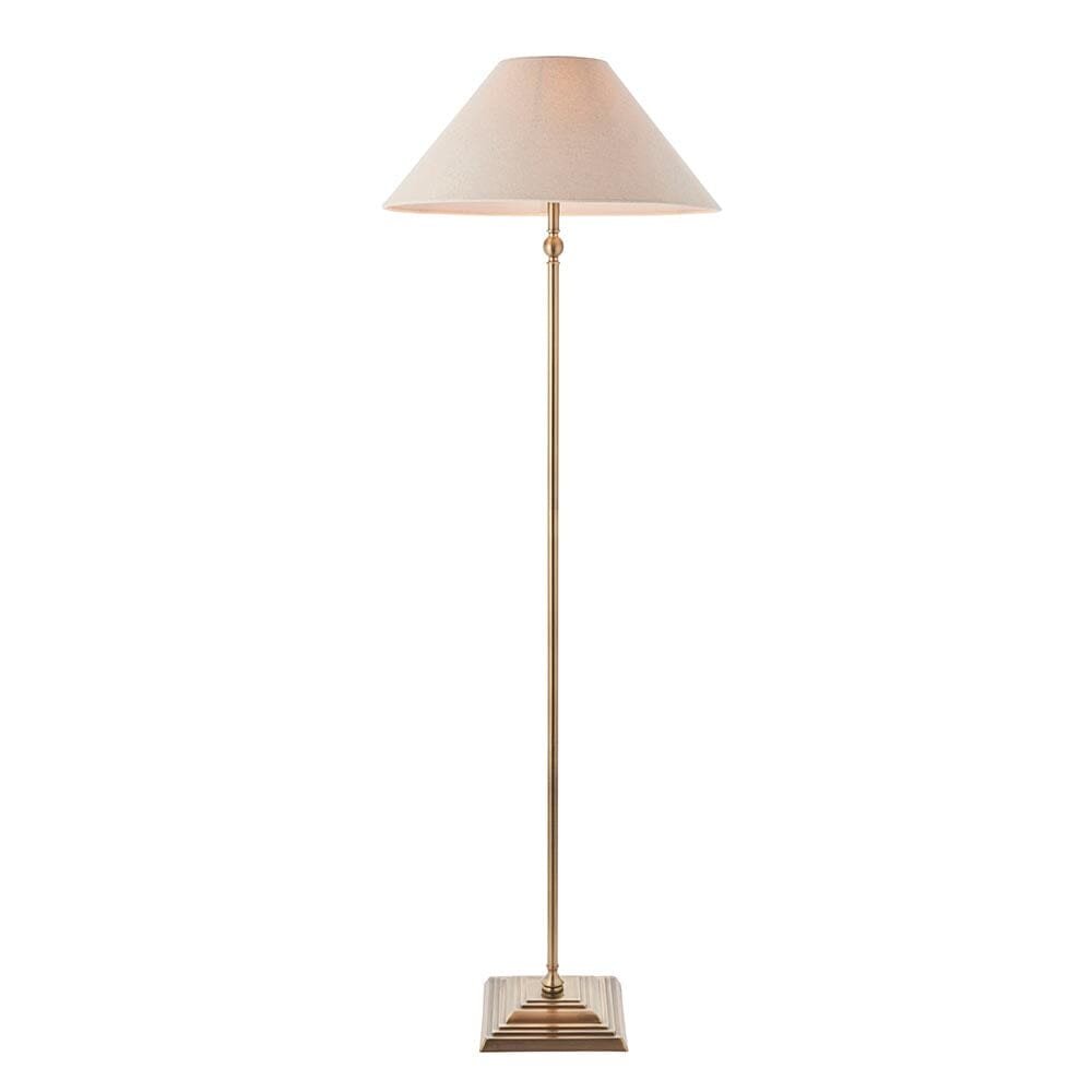Francesca Gold Floor Lamp with Linen Shade