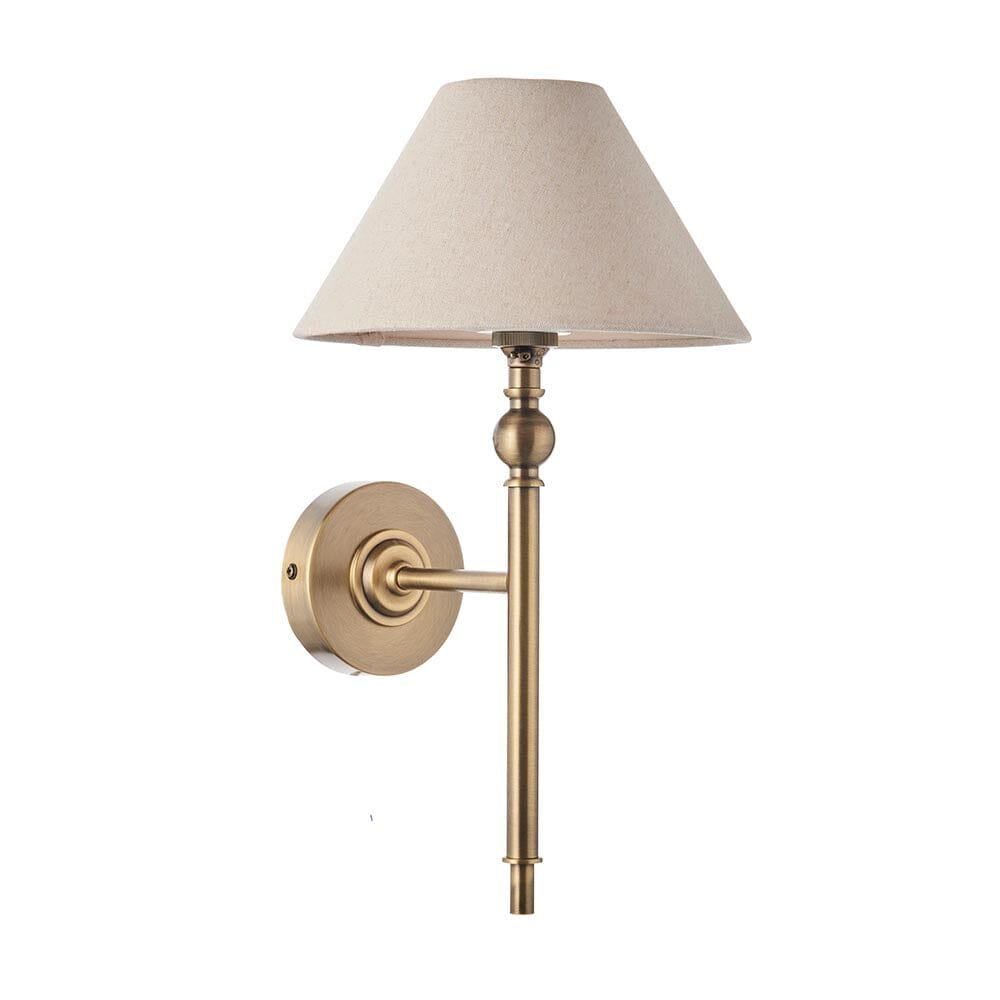 Francesca Gold Wall Light with Linen Shade