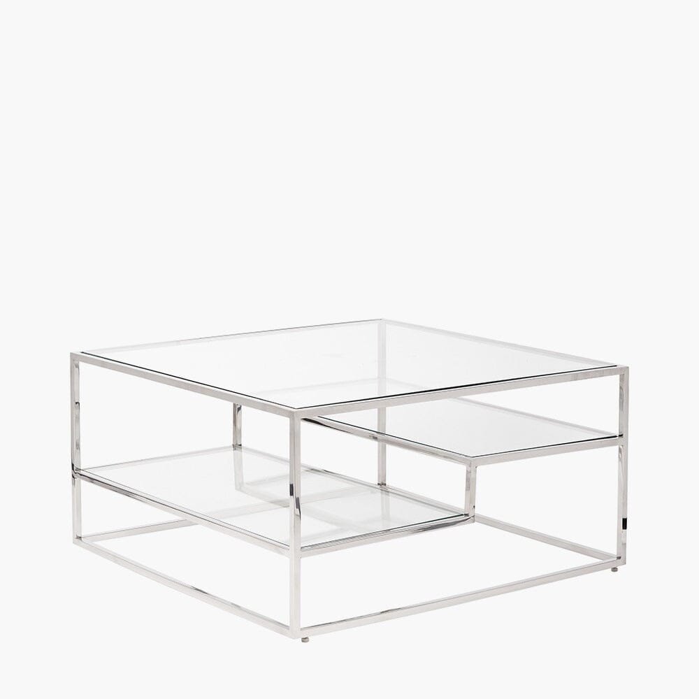 Francesca Silver & Glass Tiered Coffee Table