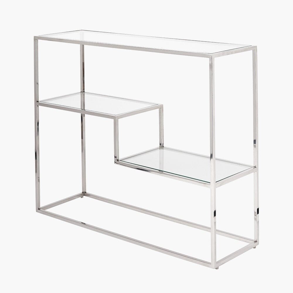 Francesca Silver & Glass Tiered Console Table