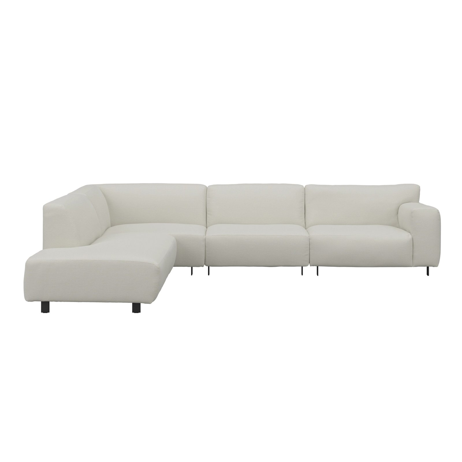 Freja Off White Textured Large Left Hand Facing Corner Sofa