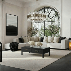 Freja Off White Textured Large Left Hand Facing Corner Sofa