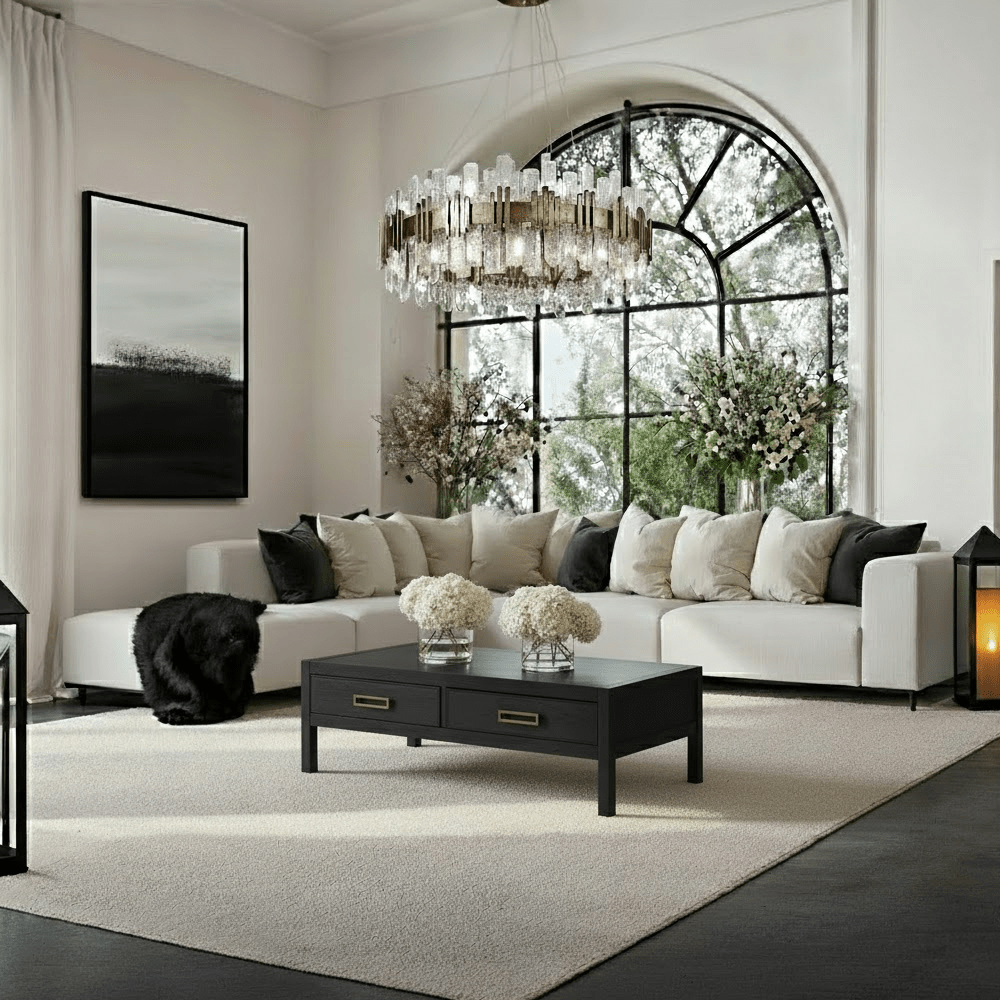 Freja Off White Textured Large Left Hand Facing Corner Sofa