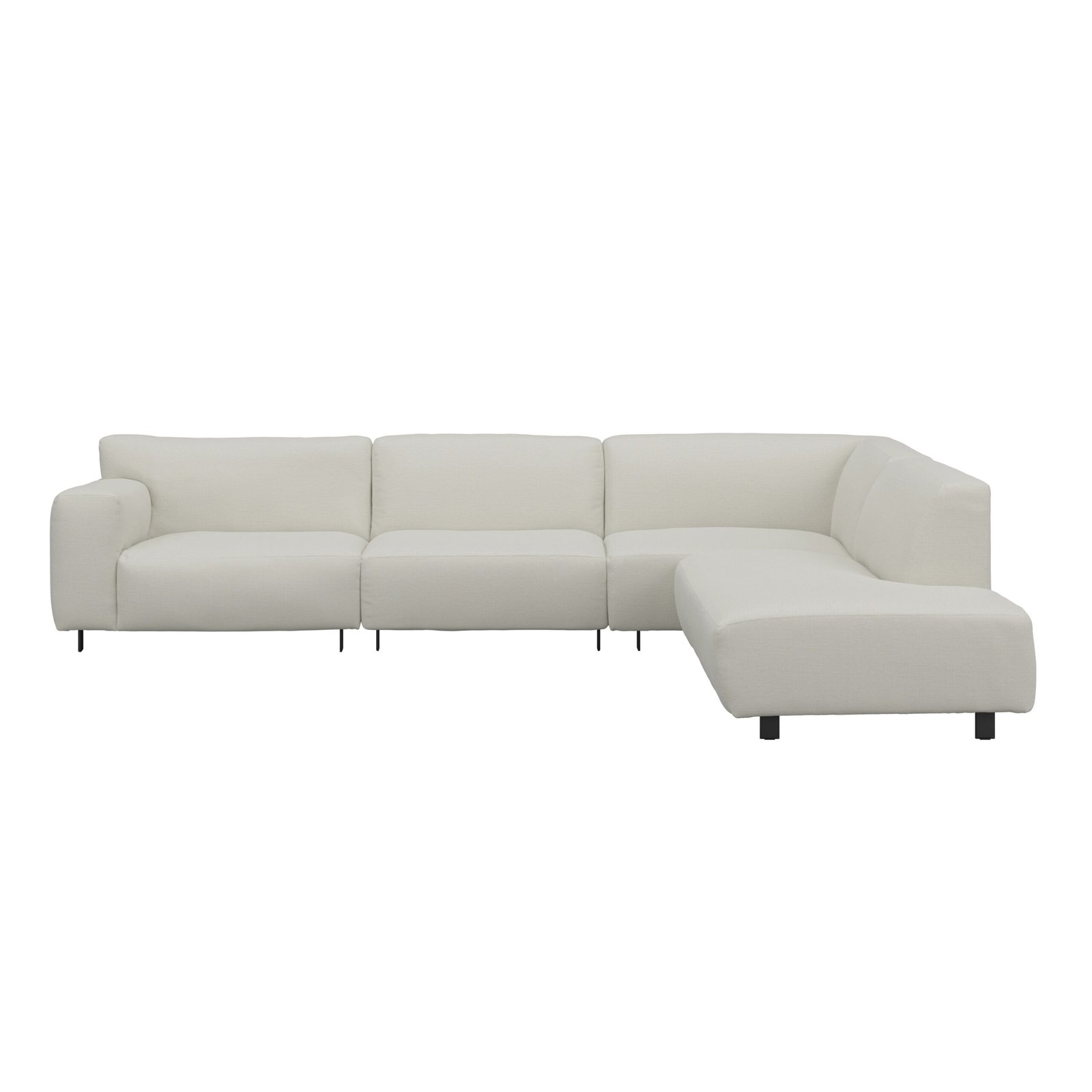 Freja Off White Textured Large Right Hand Facing Corner Sofa