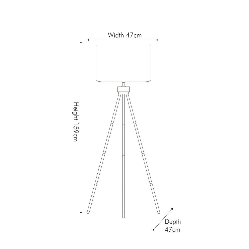 Gemini Matt Black Tripod Floor Lamp
