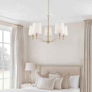 Genevieve 5 Light Antique Brass Pendant Ceiling Light