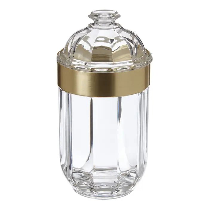 Gianna Medium Acrylic Canister with Gold Rim