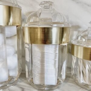 Gianna Medium Acrylic Canister with Gold Rim