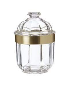 Gianna Small Acrylic Canister with Gold Rim