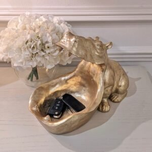 Gold Hippo Decorative Storage Bowl