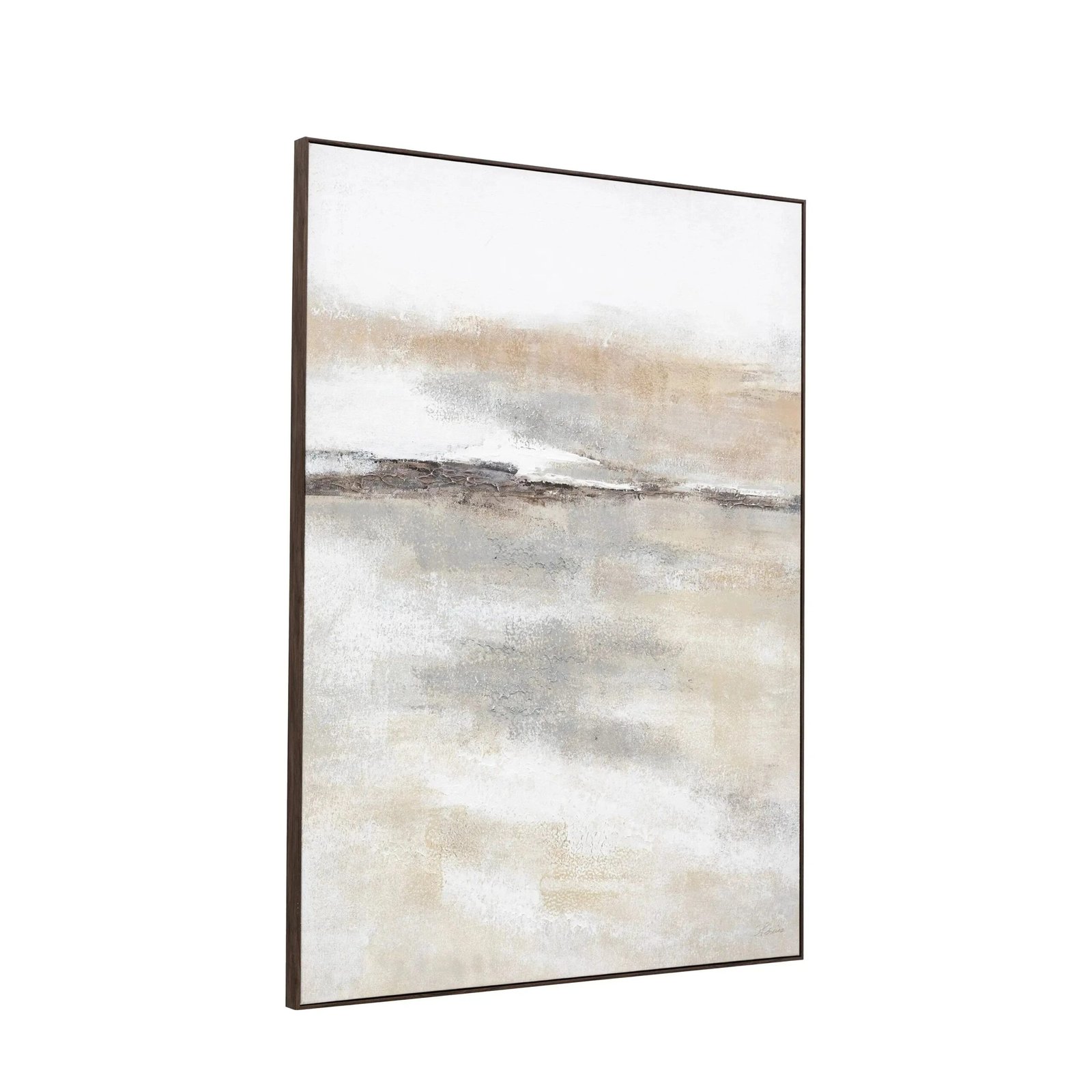 Grosvenor Neutral Dark Wood Framed Canvas Wall Art