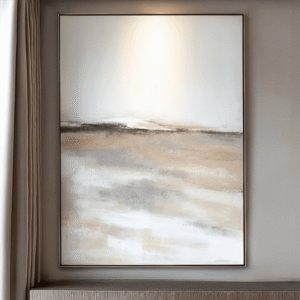 Grosvenor Neutral Dark Wood Framed Canvas Wall Art