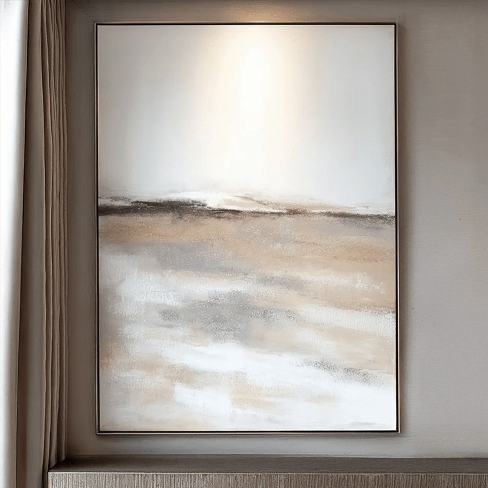 Grosvenor Neutral Dark Wood Framed Canvas Wall Art