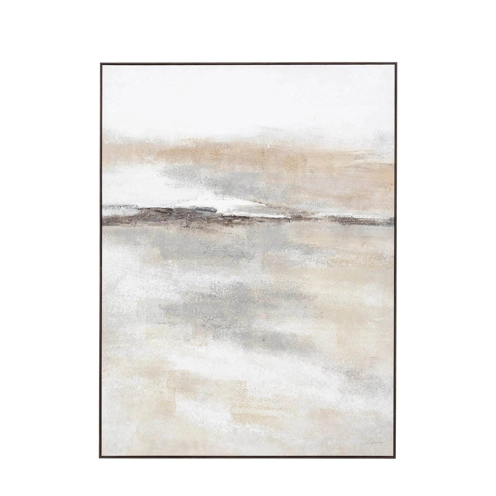 Grosvenor Neutral Dark Wood Framed Canvas Wall Art