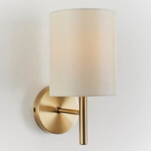 Hadleigh Gold Wall Light with Cream Faux Silk Shade