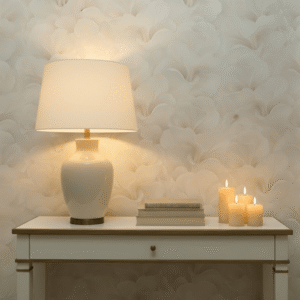 Halie Cream Abstract Floral Petal Wallpaper