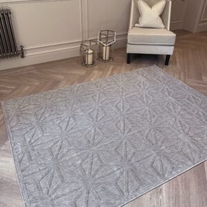 Harley Light Grey Geometric Indoor / Outdoor Rug