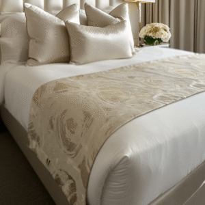 Harlow Cream & Gold Metallic Bed Runner