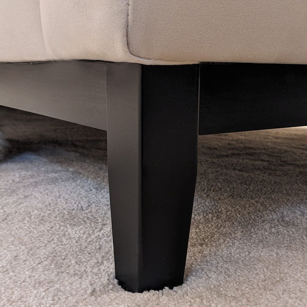Harmony Cream Velvet Sofa Range With Black Wooden Plinth