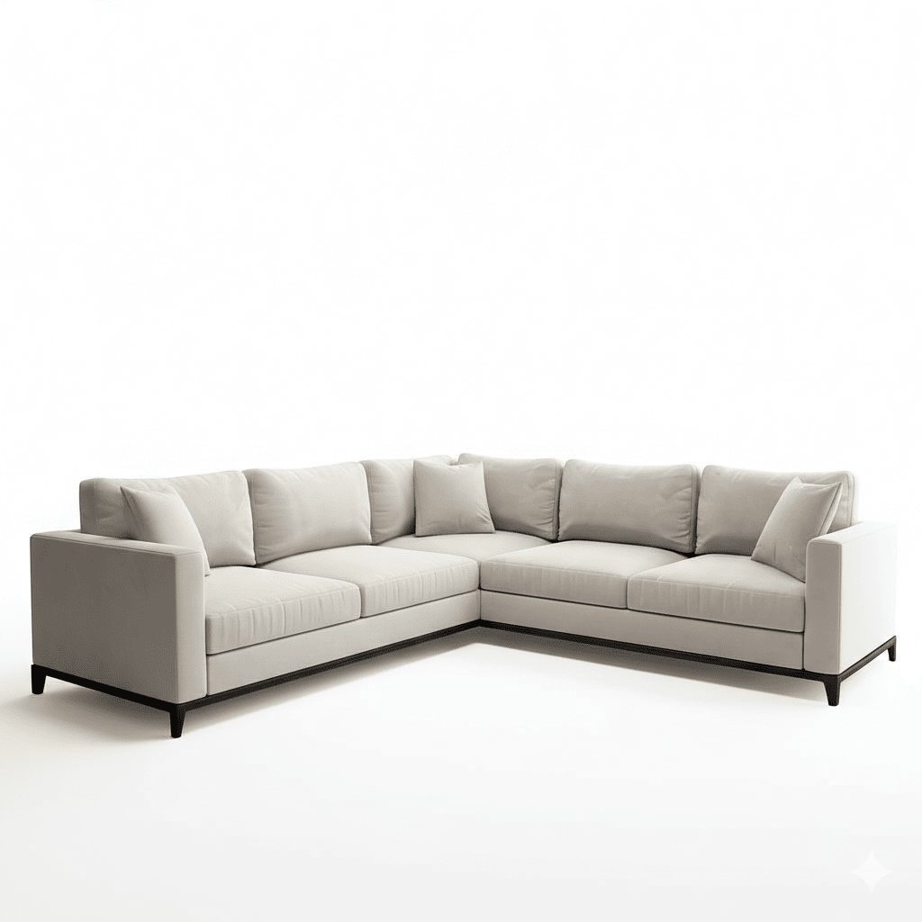 Harmony Cream Velvet Sofa Range With Black Wooden Plinth
