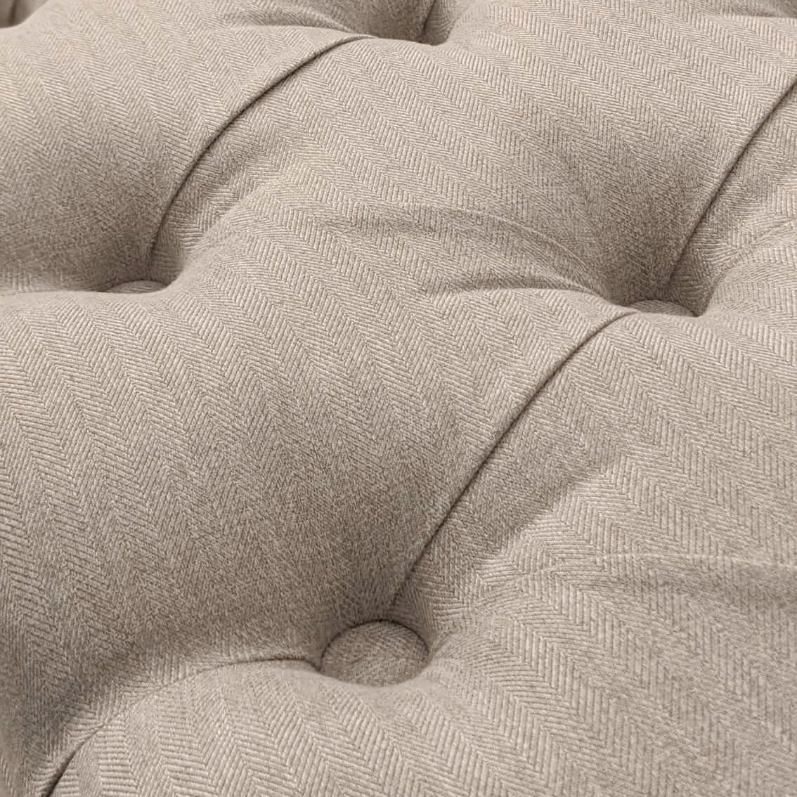 Harper Classic Luxury Grey Tweed Buttoned Ottoman Box