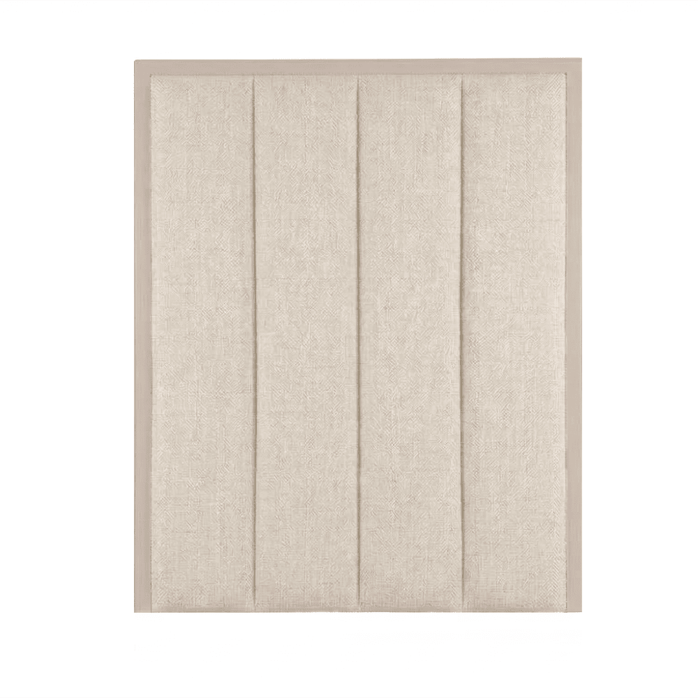Harrington Almond Woven Channelled Headboard with Soft Pink Frame