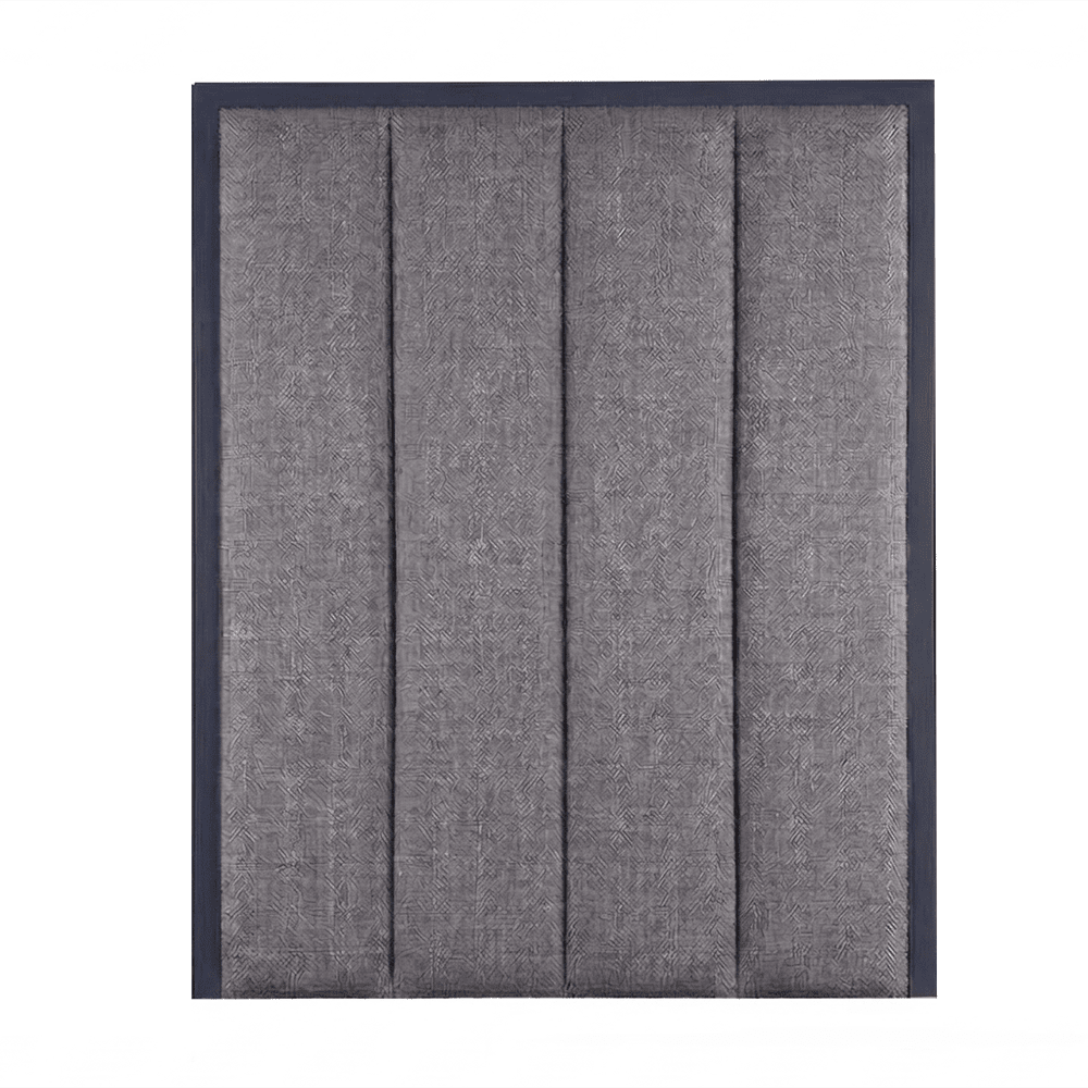 Harrington Graphite Woven Channelled Headboard with Petrol Frame