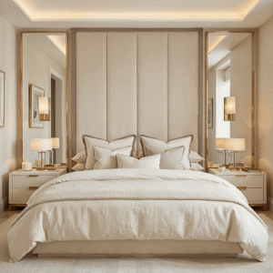 Harrington Natural Woven Channelled Headboard with Mauve Frame