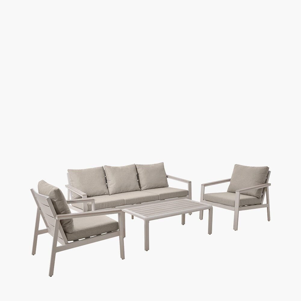 Hawaii Cream & Taupe 4 Piece Outdoor Lounge Set