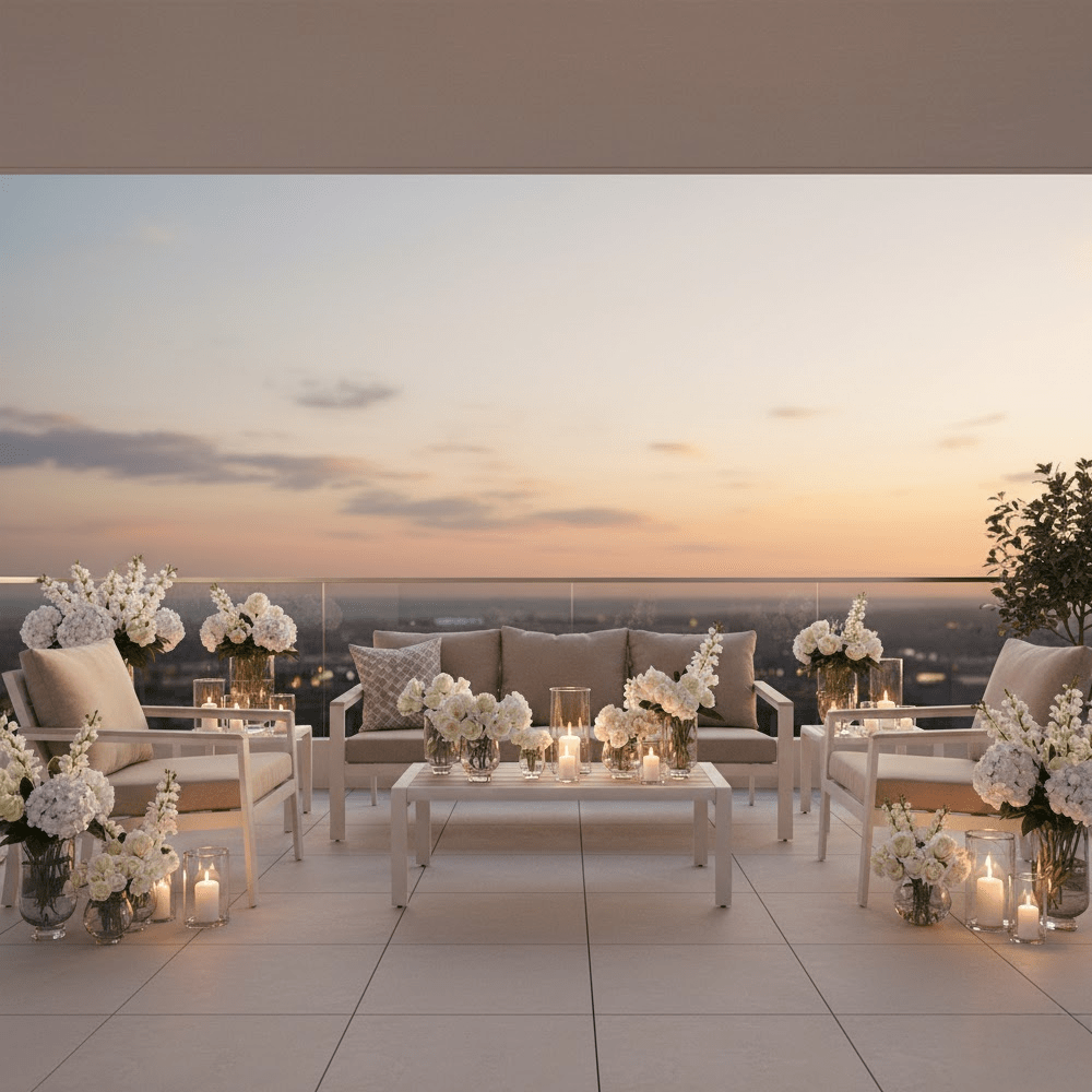 Hawaii Cream & Taupe 4 Piece Outdoor Lounge Set