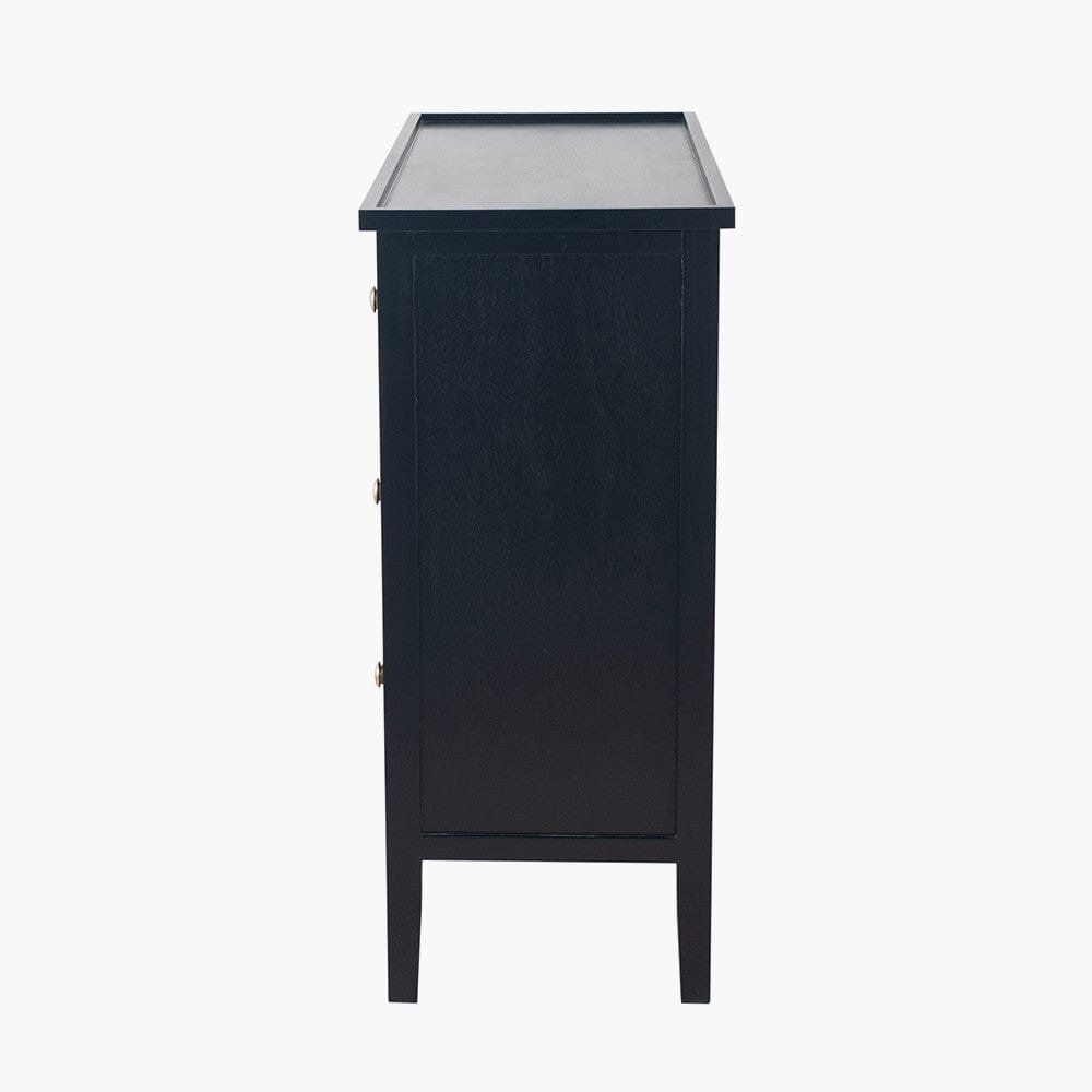 Henrik Black 4 Drawer Chest with Gold Handles