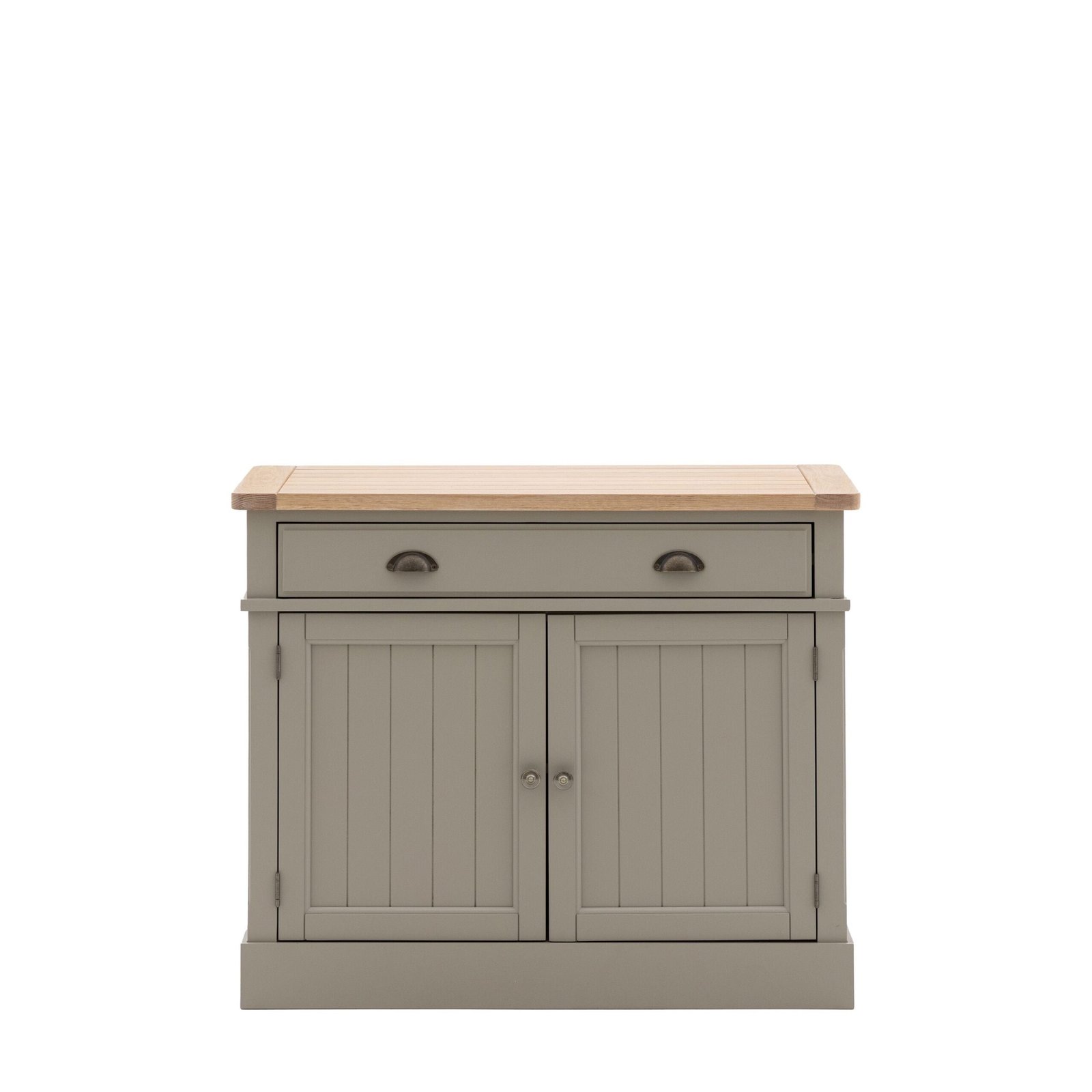 Highclere Sage Green Painted 2 Door Sideboard with Oak Top