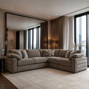 Hoxton Greige Chenille Extra Large Corner Sofa