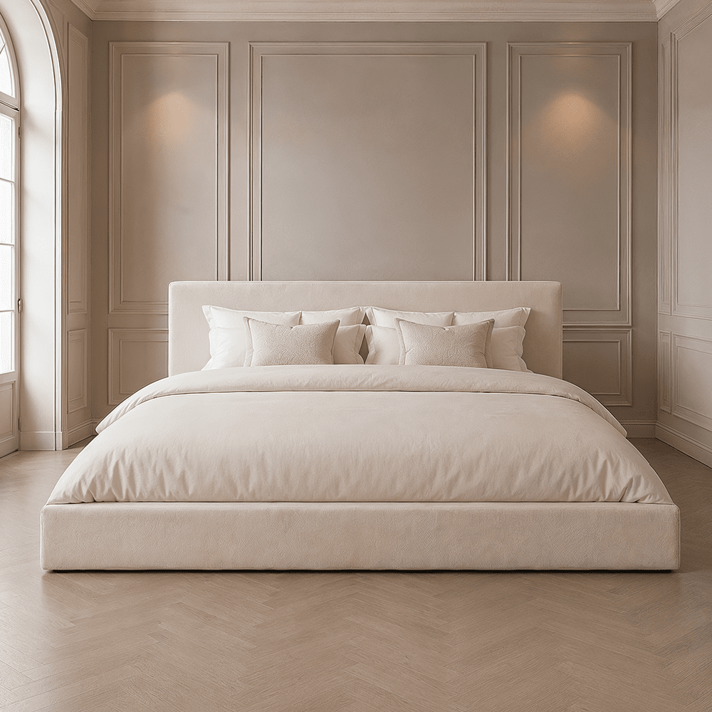 Hudson White Twill Super Soft Bed