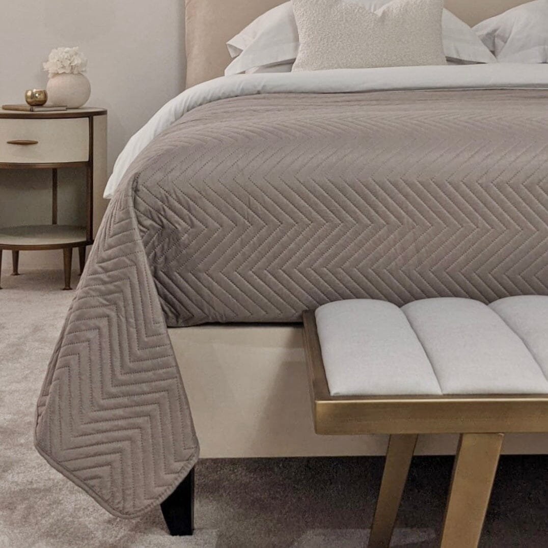 Hugo Oatmeal Quilted Bedspread