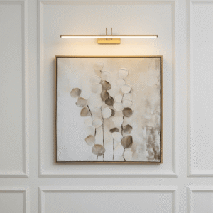 Ila Neutral Leaf Print Framed Canvas Wall Art