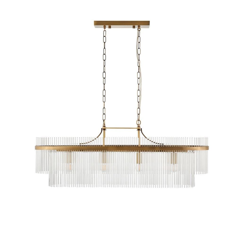 In Stock -Abella Light Gold 4 Light Linear Pendant Ceiling Light