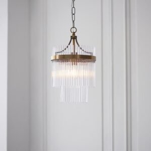 In Stock - Abella Light Gold & Glass Pendant Ceiling Light